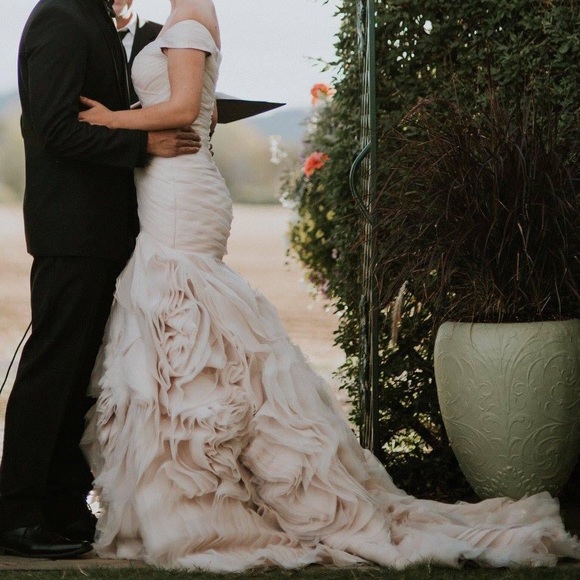 Essense of Australia Fit and Flare Organza Wedding Dress D1932 Discontinued - Picture 2 of 6